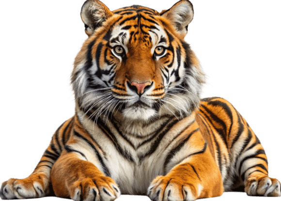 3D Cute Tiger Icon Isolated: Versatile Design Asset