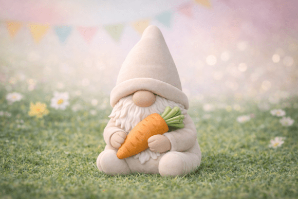 3D Easter Carrot Gnome Figurine: A Charming Addition to Spring and Easter Decor
