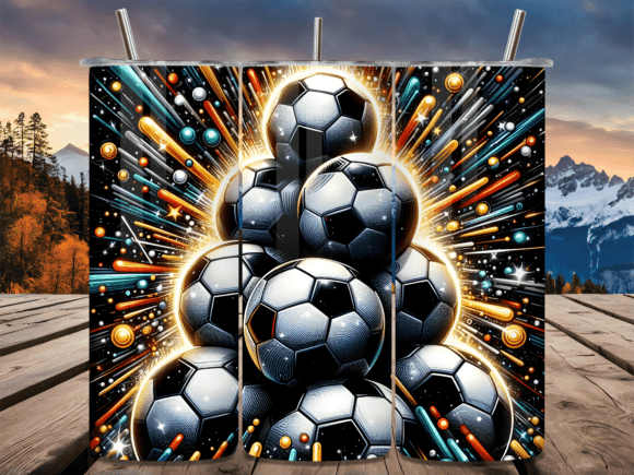 3D Fire Blast Soccer Sports Tumbler Wrap – A Dynamic Design for Creative Projects