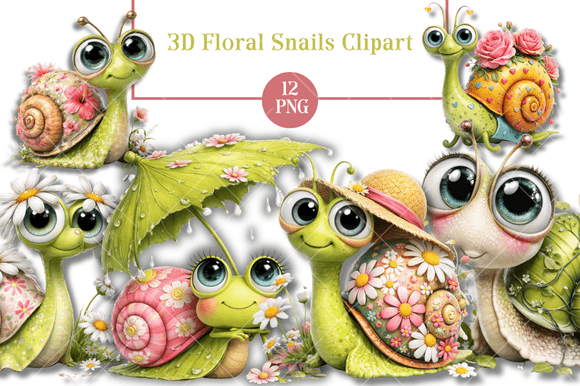 3D Floral Snails Clipart: A Strategic Creative Resource for Entrepreneurs and Designers