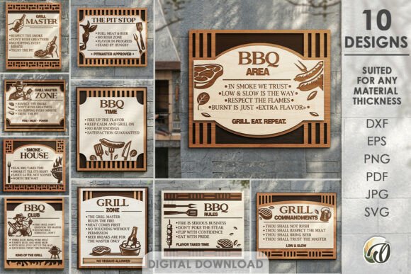 3D Grill Wall Art Bundle Laser Cut