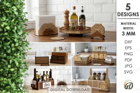 3D Kitchen Organizer Sets Bundle Laser: A Practical Resource for Creative and Functional Design Projects