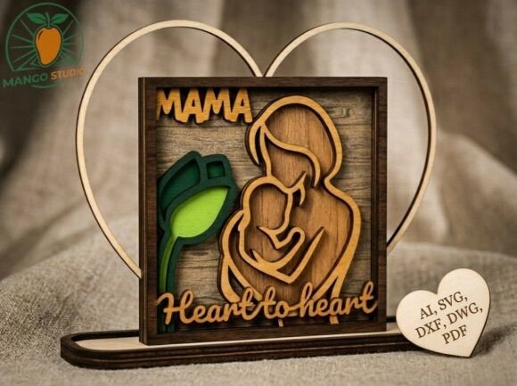 3D MAMA Heart to Heart – 6 Layer File for Laser Cutting
