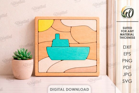 3D Mini Puzzle Decor Laser Cut. Ship SVG
