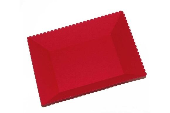 3D Rectangle Scalloped Decor Paper Tray