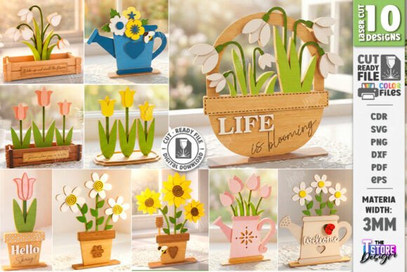 3D Spring Flower Laser Cut Bundle: A Versatile Resource for Spring-Themed Creations
