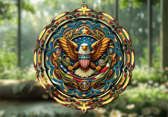 American Eagle Flag 3D Wind Spinner: Enhancing Outdoor Décor with Digital Sublimation Design