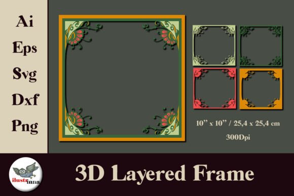 Art Deco 3D Layered Frames: A Timeless Touch for Modern Creative Projects