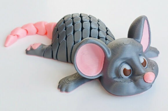 Articulated Mouse Flexi Toy STL 3D Model for 3D Print