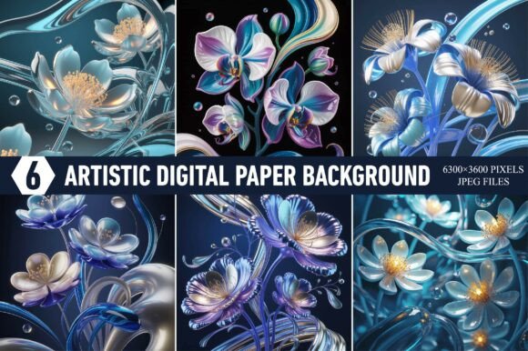 Blue 3D Floral Illustration Background – A Versatile Asset for Designers