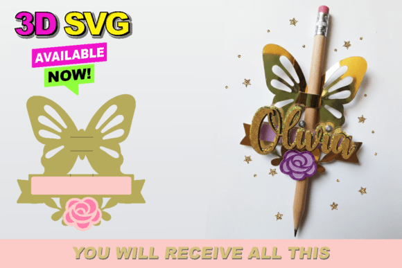 Butterfly Pencil Holder 3D SVG: Elevate Your Crafting with Practical Elegance
