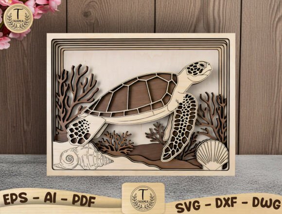 Create Stunning Coastal Décor with 3D Ocean Shadow Box Laser Cut File SVG