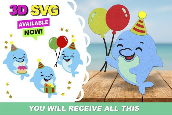 Cute Dolphins 3D SVG: A Creative Resource for Crafters and Designers