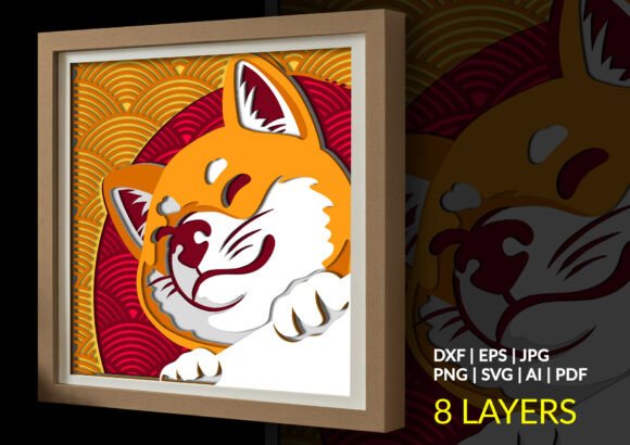Cute Japanese Shiba Inu 3D Shadow Box: A Thoughtful Blend of Craft and Culture