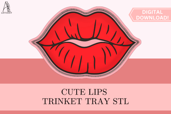 Cute Lips Trinket Tray STL 3D Print: A Bold Statement for Functional Decor