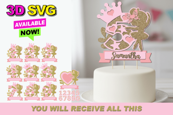Elegant 3D Ballerina Number SVGs for Creative Craft Projects