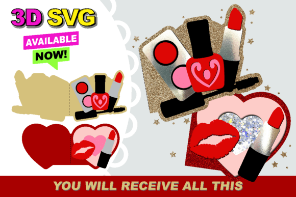 Elevate Your Craft Projects with Make Up Card 3D SVG