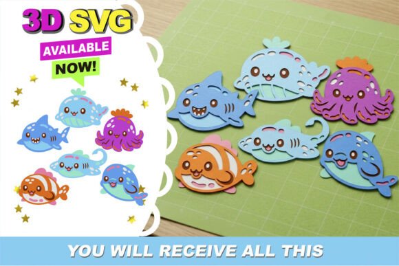 Gummy Sea Animals Kawaii 3D SVG: A Unique Blend of Ocean Charm and Sweet Design