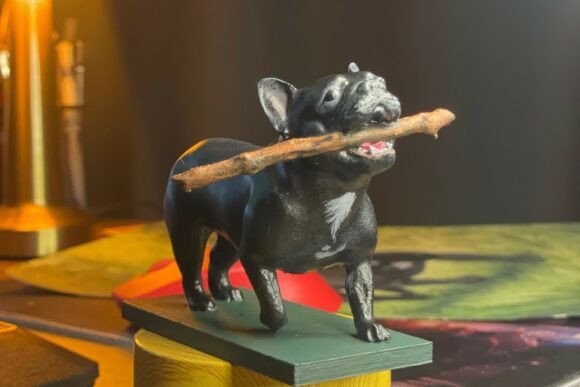 Happy French Bulldog 3D Model for Easy 3D Printing