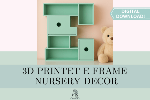 Letter E Shelf STL 3D Print: Stylish, Functional Storage for Personalized Spaces