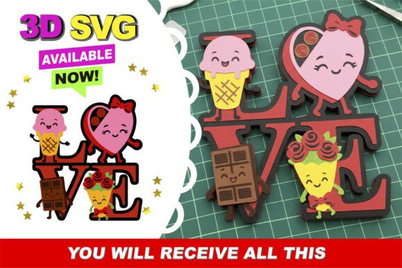 Love Cake Topper 3D SVG – A Versatile Design Solution for Crafters and Creators