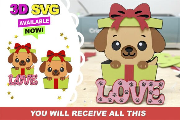 Love Puppy 3D SVG: A Unique Papercraft for Dog Lovers and Craft Enthusiasts
