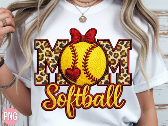 Mom Softball Leopard Bow 3D T-shirt Design – A Versatile Digital Asset