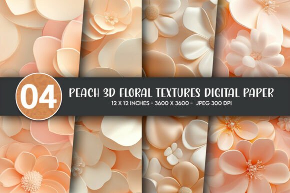 Peach 3D Floral Textures Digital Paper: Creative Possibilities for Every Project