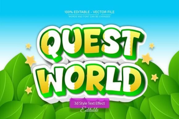 Quest World 3D Text Effect Editable