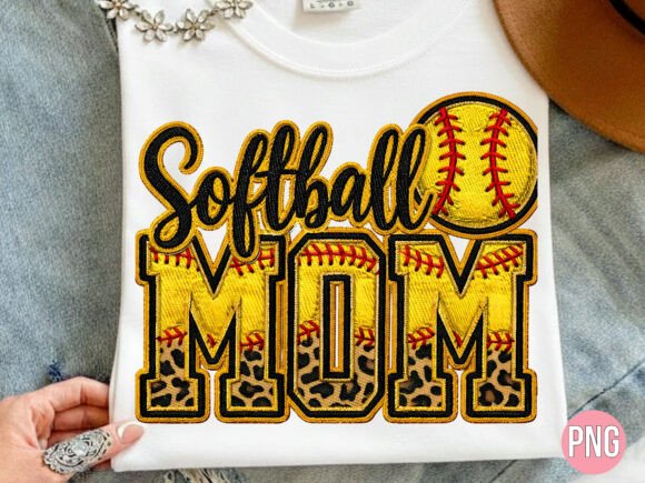 Softball Mom Yellow Leopard 3D Shirt PNG